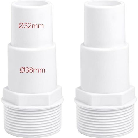 Pool Schlauchverbinder 2 Stück für 32/38mm auf 1,5 Zoll Innengewinde