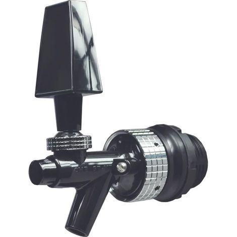 Rubinetto spillatore birra - con compensatore, modello AFG CMB, nero / cromato (1/2)