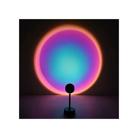 Lampe de bureau LED à projection arc-en-ciel avec coucher de soleil, décoration intérieure, veilleuse USB neuve (arc-en-ciel)