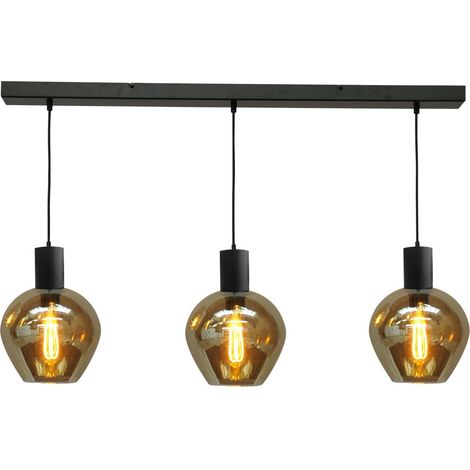 Lampe suspendue noire pour salle à manger Bounty Verre rond à 3 lumières - 2471-05-05-100-3-3 (1/3)