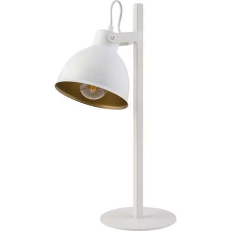 Lampada da tavolo loft regolabile bianco oro Mars E27 Sigma