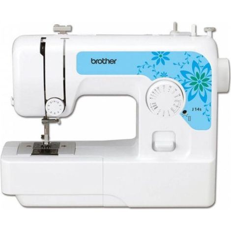 Máquina de coser mecánica compacta blanca Brother J14S