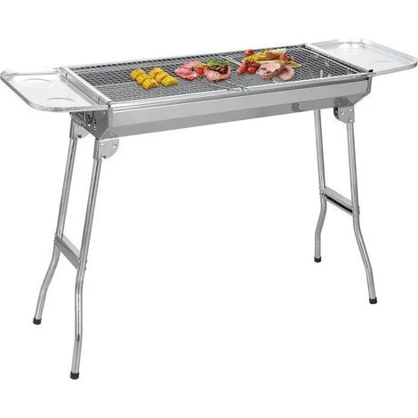 SunJas Barbecue à Charbon de Bois Inox Taille Grande BBQ Pliable Barbecue Grill à Charbon Four de Charbon Portable (1/5)
