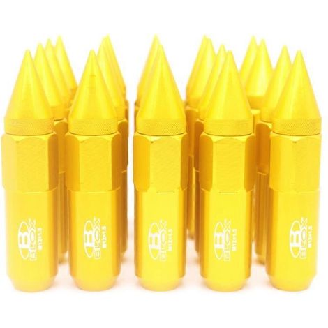 20 M12X1.25 / M12X1.5 Spitzradmuttern, Goldfelgenzubehör, Set mit 20 Teilen zur Befestigung von Autorädern und Felgen.