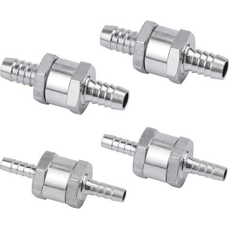 Set de 4 Clapet Anti-retour Gasoil 6/8/10/12mm, Valve Carburant en Alliage d\'aluminium avec Flche pour pour Essence Diesel Voiture Bateau Moto (1/5)