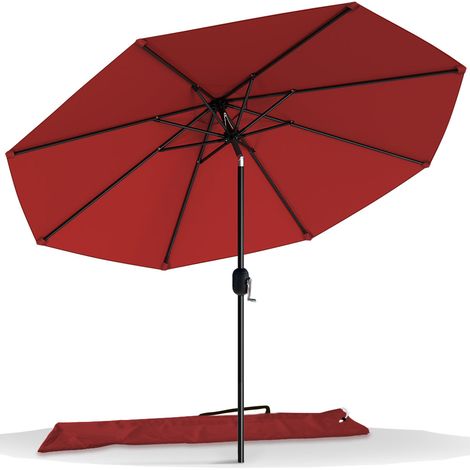 Vounot – Parasol inclinable Ø 2,7 m – Housse de protection incluse – Imperméable anti-UV – Structure métallique 8 baleines – Pour terrasses et jardins