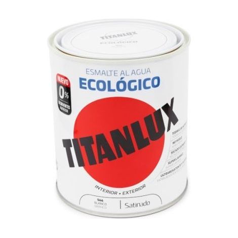ESMALTE ECOLÓGICO AL AGUA SATINADO BLANCO 750ml TITANLUX 01T056634
