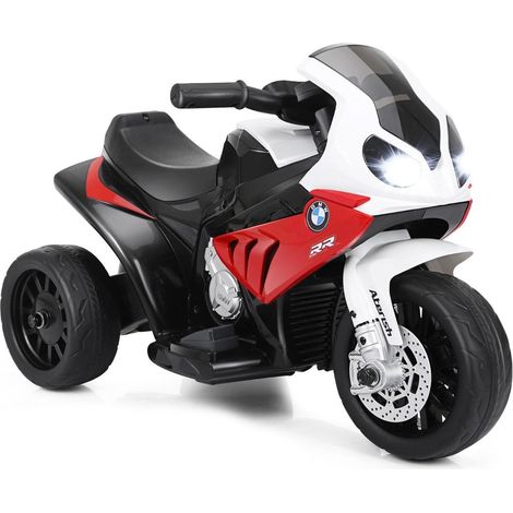 Moto infantil con ruedines moto electrica de 6 v con musica 66 x 37 x 445 cm roja
