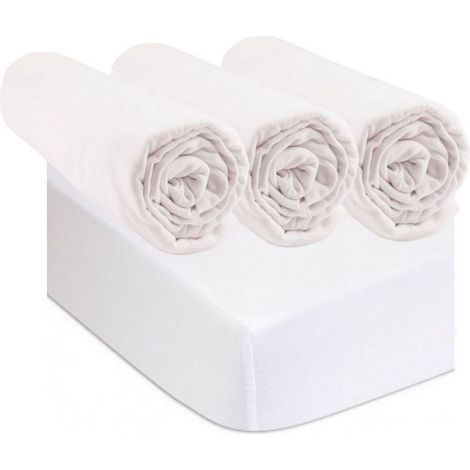 3 Draps housse 40x80 Blanc + 2 Alèses 40x80 en Coton Bio (1/4)