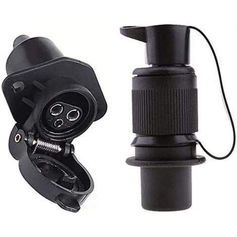 PA 3-polige Anhängersteckdose und Anhängersteckdose, 12 V, wasserdicht, 3-polige Anhängersteckdose, weiblich, männlich, 3-polige Anhängersteckdose für Anhängerkupplung, passend für Anhänger/Wohnm (1/5)
