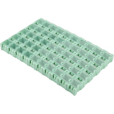 Boîte de rangement verte pour 50 composants électroniques CMS (SMT/SMD) - Mini-boîte de rangement