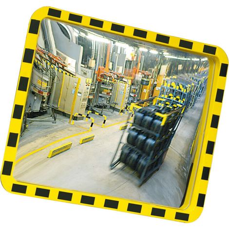 Moravia Industriespiegel en acrylique 800 × 1000 mm cadre noir/jaune + collier (1/3)
