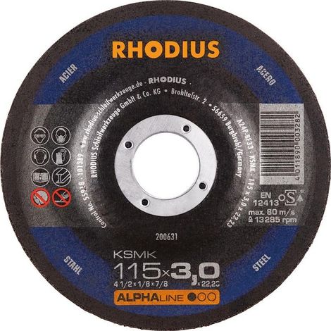 Disco de corte KSMK 115 x 3,0mm acodado Rhodius(por 25)