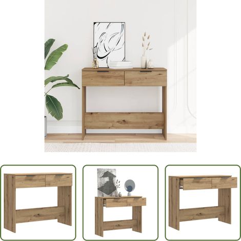 Wohnzimmer -  Konsolentisch Artisan-Eiche 90x36x75 cm Holzwerkstoff (1/5)