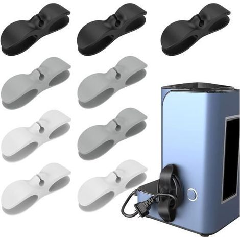 Organiseur de Cordon - 9 Pcs - 3 Couleurs - Adhésif - Pour Petits Appareils (1/4)
