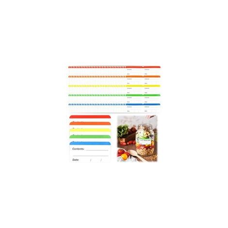 Lot de 360 Étiquettes Congélation Colorées, Étiquettes Autocollantes Sans Résidu pour Bocaux et Aliments, Organisation Cuisine et Réfrigérateur (6 x 3 cm) (1/5)