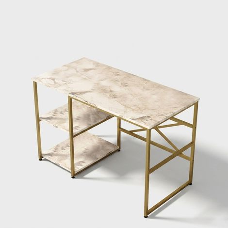Moderner Schreibtisch mit Regal und Metallbeinen Ardon