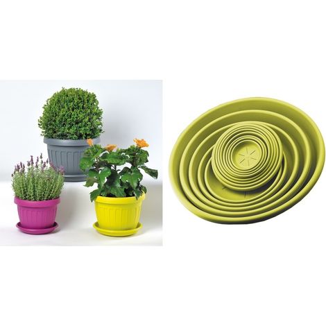 Sottovaso per piante rotondo Senape Bama Ø 22 cm (1/2)
