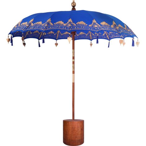 vidaXL Ombrello balinese con base 2 pz Blu (1/5)