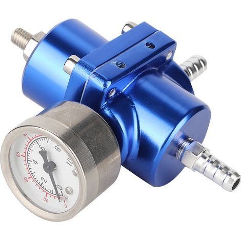 Régulateur de pression de carburant universel en alliage d'aluminium avec manomètre et flexible, réglable de 0 à 140 psi