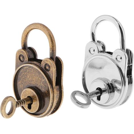 Lot de 2 cadenas anciens de style ancien à serrure à clé avec des clés pour des sacs durables et utiles
