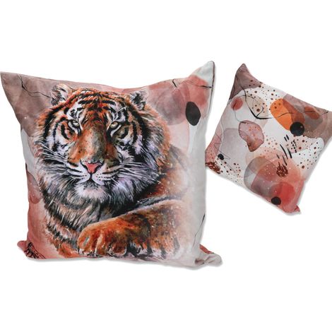 Almohada con relleno/cremallera - Tigres (carmani)