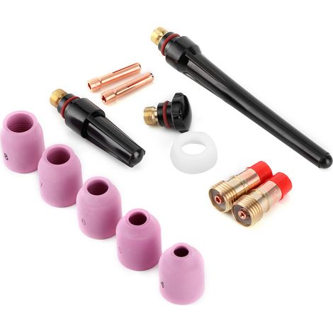 WIG-Schweißbrenner-Gaslinsen-Aluminiumoxid-Düsenbecher-Set Zubehör passend für WP17 18 26 (1/5)