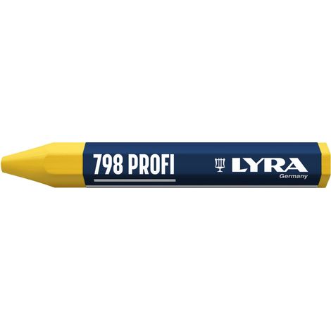 L4880007, LYRA 798, gesso professionale per marcature professionali su molte superfici, scatola con 12 gessetti gialli (1/2)