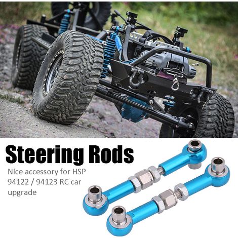 Biellette de direction en alliage d'aluminium usinée CNC - Accessoire de mise à niveau pour voiture RC (bleu) (1/5)