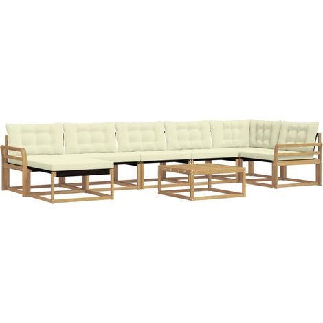 Set di divani da esterno 8 pcs Bianco e Crema 79 x 79 x 37 cm vidaXL (1/5)
