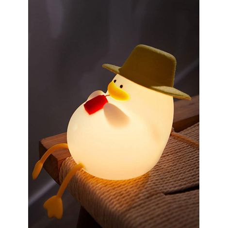 Veilleuse LED blanche et jaune pour enfants (1 pièce), en silicone souple, avec 3 niveaux de luminosité tactile, changement de couleur et minuterie,