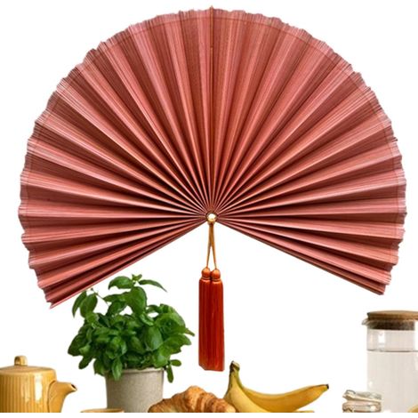 Décoration Murale en Éventail Grand Ornement Suspendu De 102 cm Éventail Mural Décoratif avec un Gland Pour Chambre À Coucher Au-Dessus Du Lit Dortoir Bureau Et Restaurant (1/5)