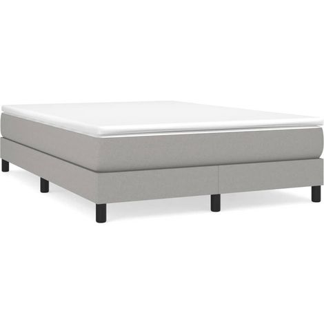 Maison Exclusive - Boxspringbettgestell Hellgrau 140x190 cm Stoff