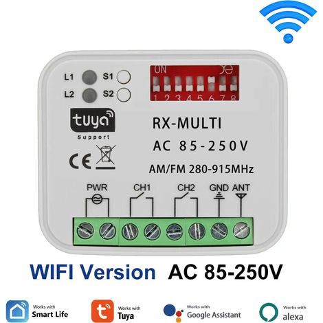 Récepteur multifréquence 300-868 MHZ compatible télécommandes à code roulant et code fixe,AC 85-256V (1/5)