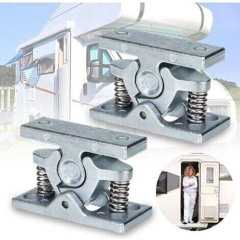 Butoir de Porte à Ressort - 2 Pièces, Alliage Zinc et Acier Inoxydable pour Caravane, Camping-car, Mobilhome et Maison