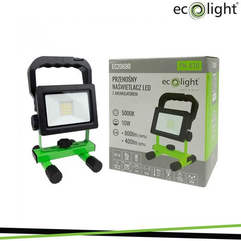 Faro LED portatile 10W ricaricabile 5000K IP54 Ecolight EC20690 (1/3)
