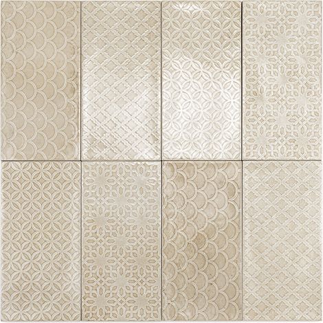 Carrelage Mur Mainzu Beige Brillante 10x20 cm (1/5)