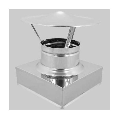 Fumaiolo a cappello cinese quadro - 250x250 mm