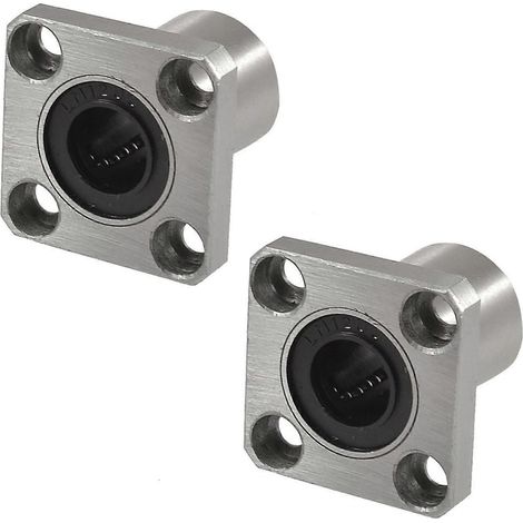 2x Buchsen, quadratisch geflanscht, langes Linearlager, 12 mm x 21 mm x 30 mm