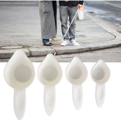 4-teiliges Messlöffel-Set aus Edelstahl mit Blindenschrift für Küche und Backen (1/5)