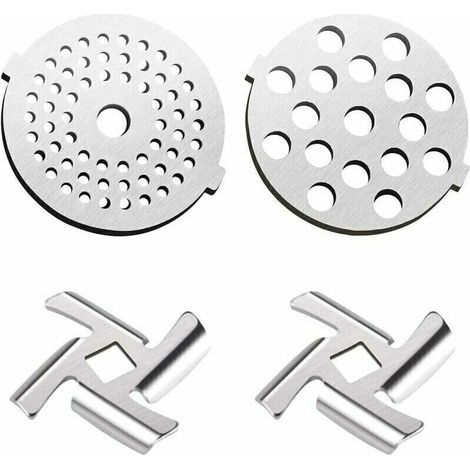 Kit de Remplacement pour Hachoir Viande Électrique 2Pcs Lame de Hachoir à Viande 2PCS Plaques de broyage 5 7