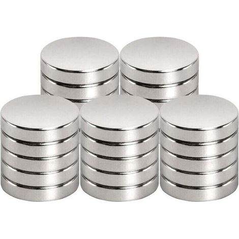 Aimant de néodyme 15 mm de diamètre x 3 mm pour Tableau magnétique, réfrigérateur, Tableau Blanc, Bureau, Tableau Blanc, Aimant Puissant (25 pièce) (1/4)