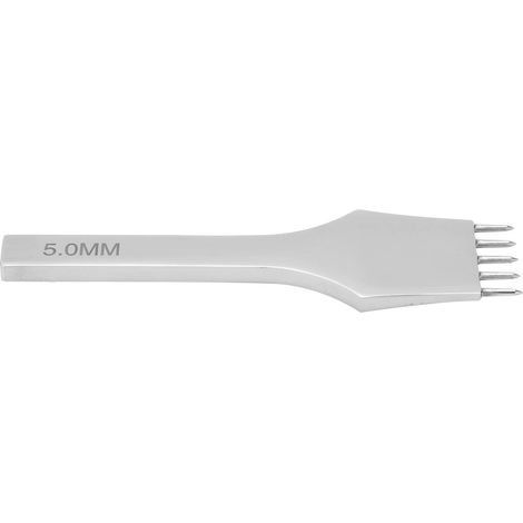 Poinçon en cuir à 5 dents 5mm, outil de perçage à poinçonner en acier pour couture et lacet DIY (1/5)