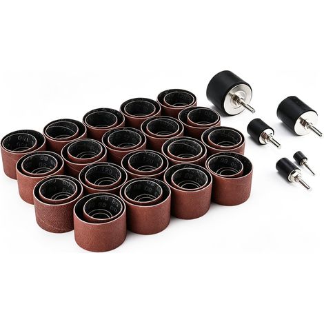 100PC Tambour de Poncage, 60 80 120 150 240 Grain Manchon Abrasif (1/5)