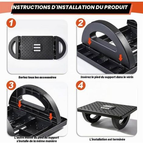 Repose-Pieds - Plastique Texturé - Réglable Jusqu'à 180° - Pour Bureau et Transport - 1 Pièce (1/5)