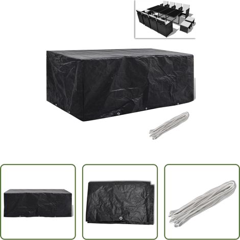 vidaXL Rotin - Housse de salon de jardin 8 œillets 229 x 113 x 73 cm (1/5)