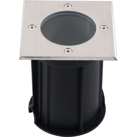 Spot Extérieur LED IP65 Encastrable, GU10 6W 220V 2800K blanc chaud, acier inoxydable, pour jardin, chemin, cour [Classe énergétique E] (1/4)