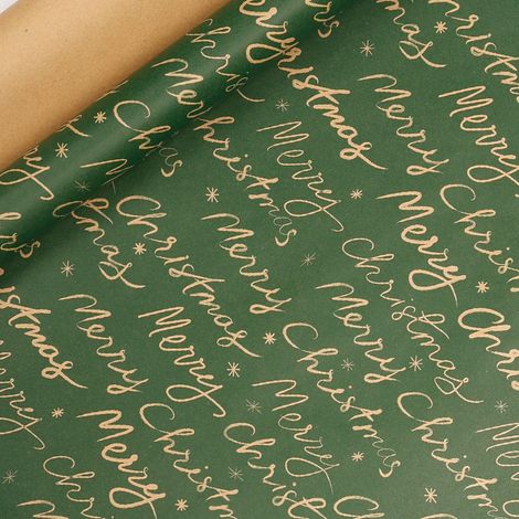 Papier cadeau de Noël (43 cm de large x 3 m de long), grand format, papier kraft écologique.