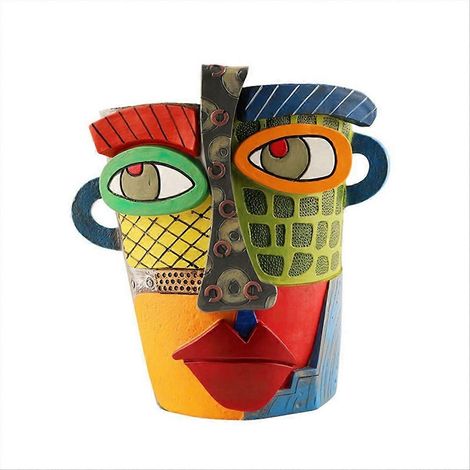 Pot de fleurs visage Head jardinière Colorful Face Art Abstract pot de fleurs A (1/5)