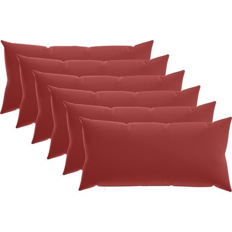 Kissenbezug 6 pcs HEERLEN Weinrot 40 x 80 cm Polyester vidaXL